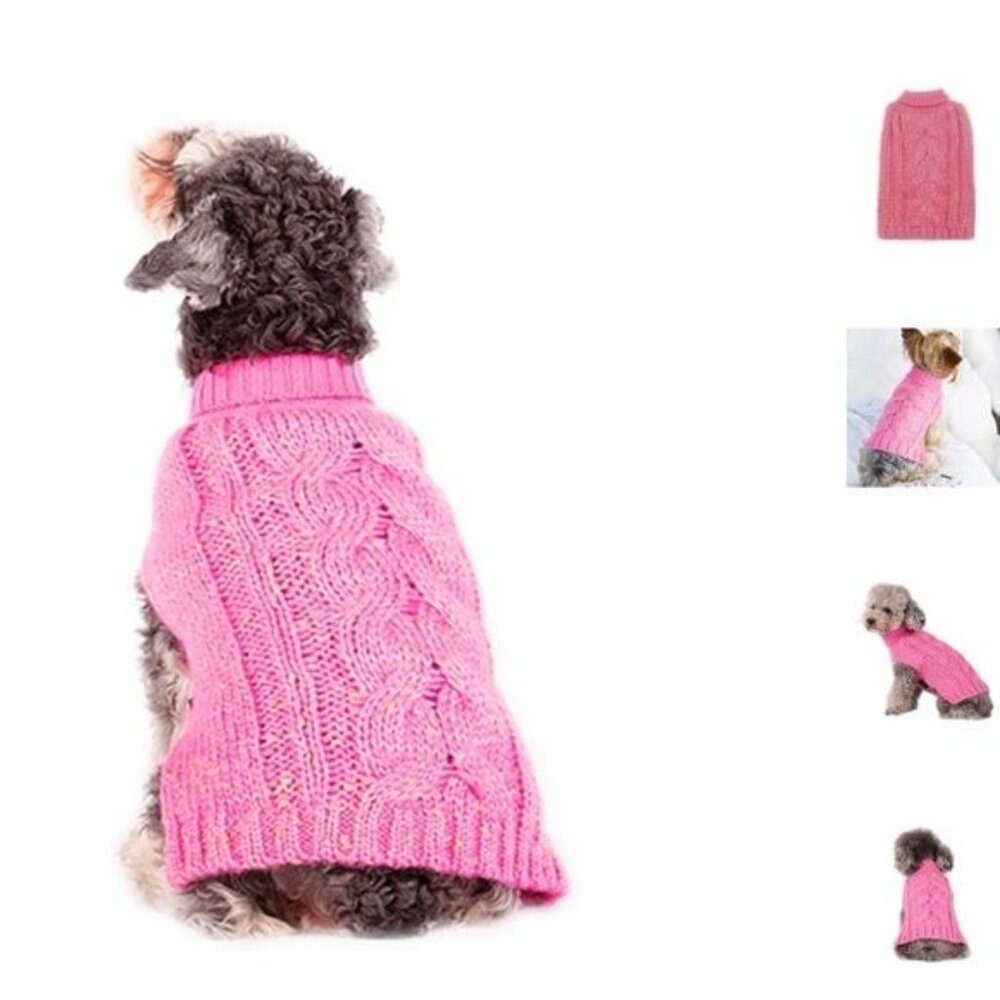 Kyeese Dog Sweater Pink Small dogs Sweater pet Coat Size Large - Picture 8 of 9